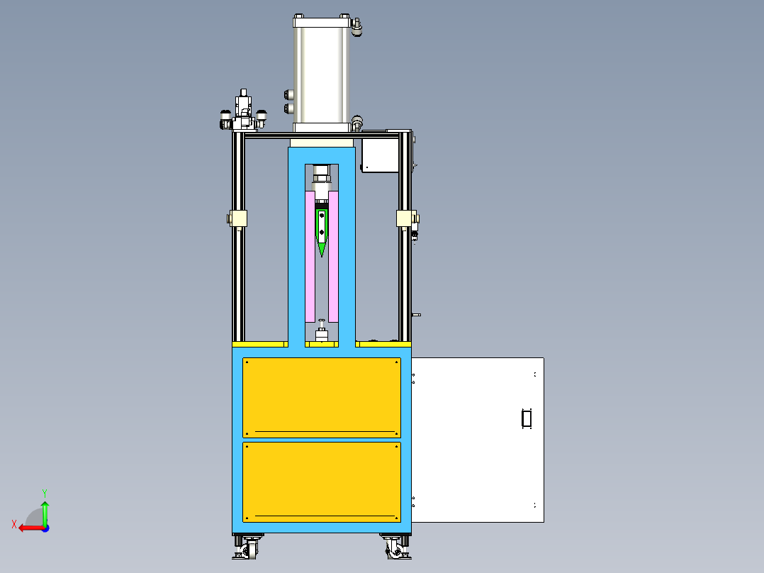 重型气动式切胶机Inventor2020可编辑后视图