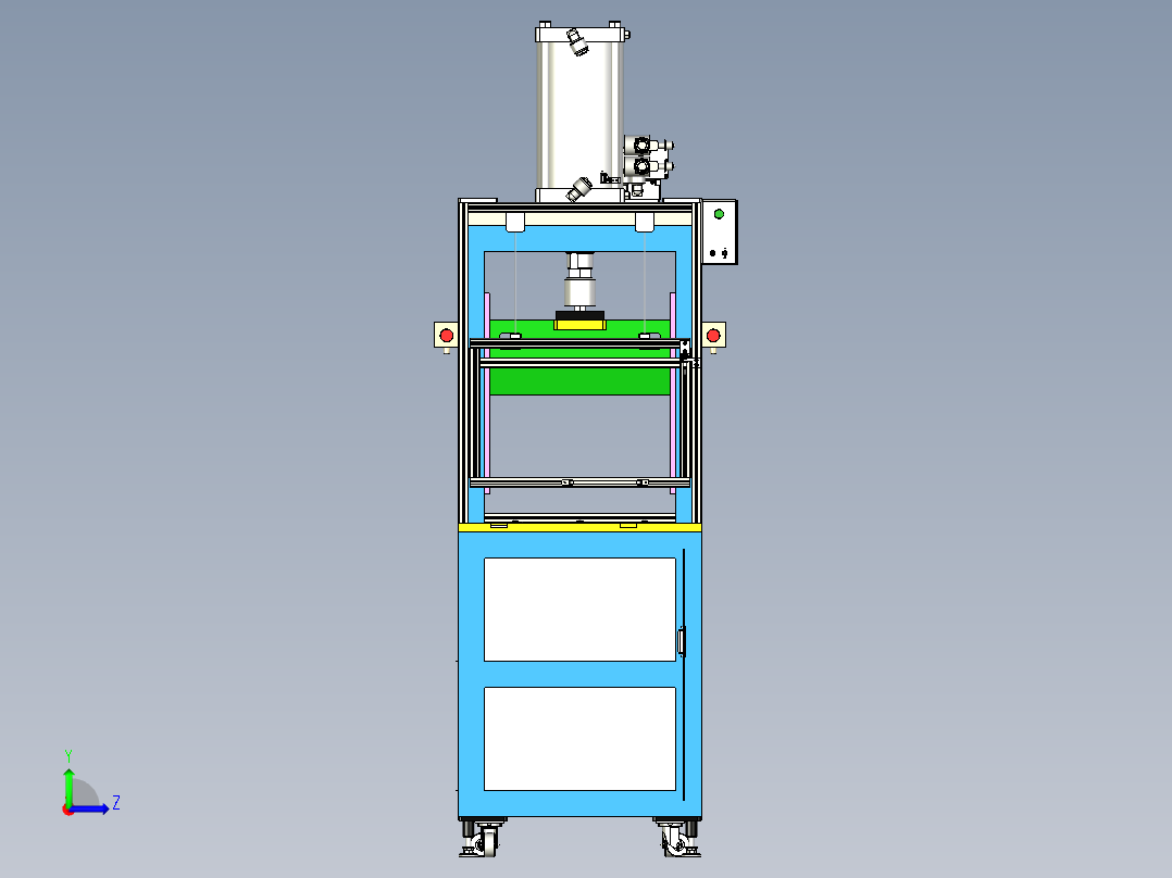 重型气动式切胶机Inventor2020可编辑左视图