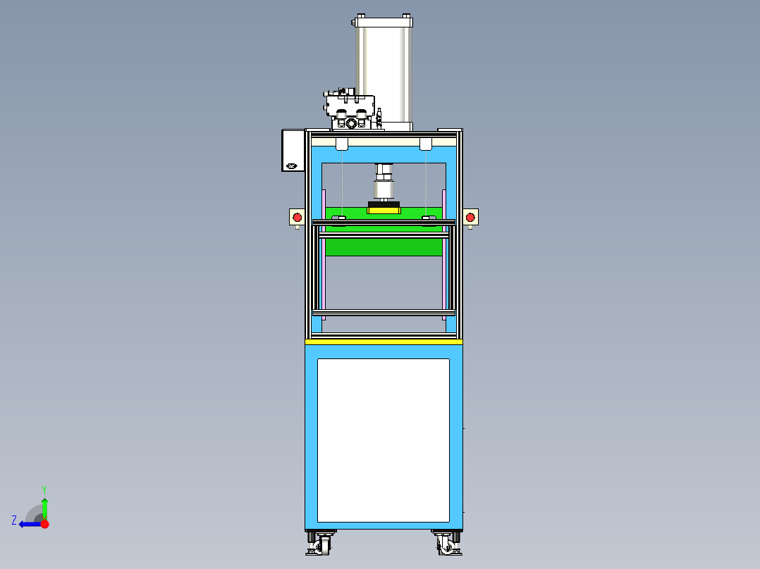 重型气动式切胶机Inventor2020可编辑右视图