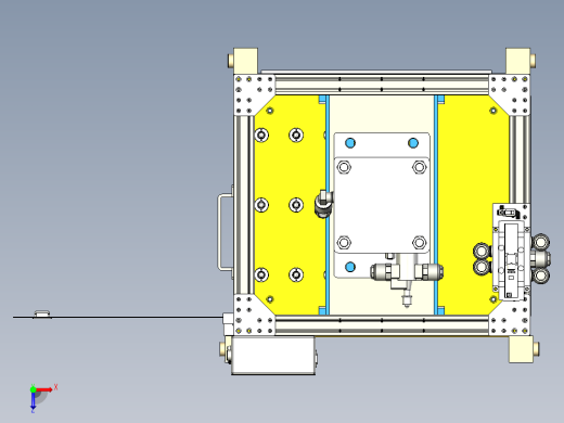重型气动式切胶机Inventor2020可编辑俯视缩略图