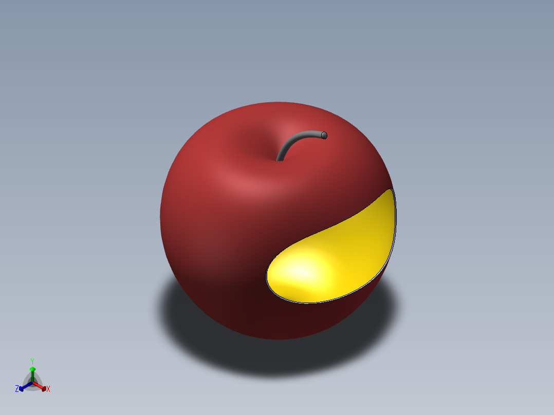 旋转曲面-苹果正等轴测图