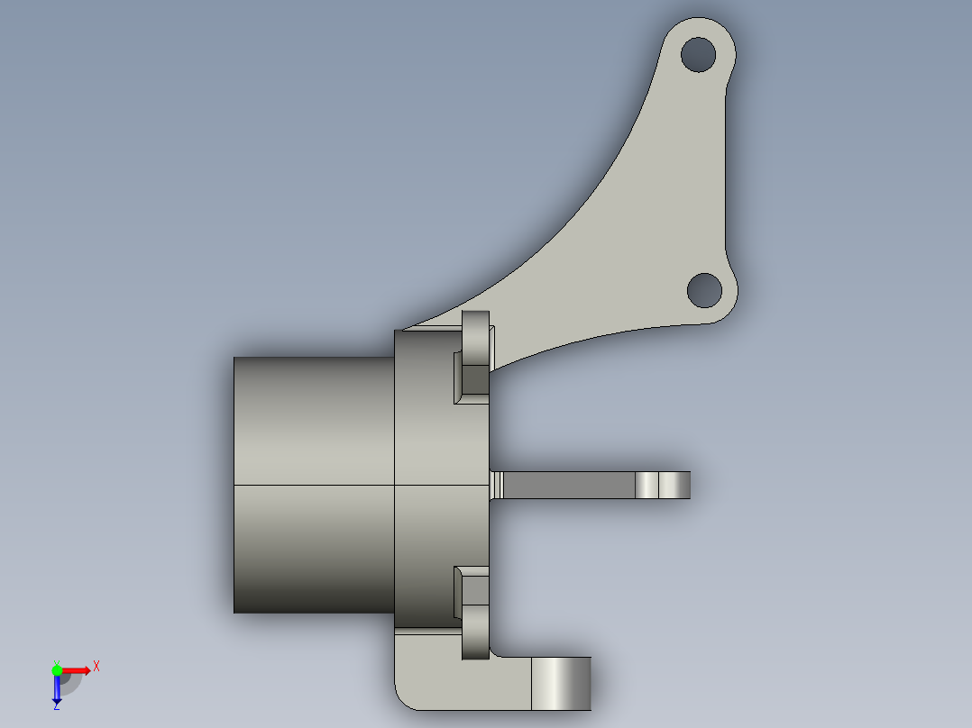 轿车转向节设计（附Hyperworks有限元分析模型）_296026俯视图