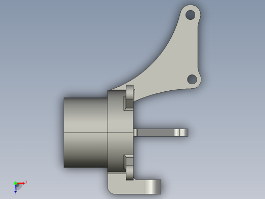 轿车转向节设计（附Hyperworks有限元分析模型）_296026俯视缩略图