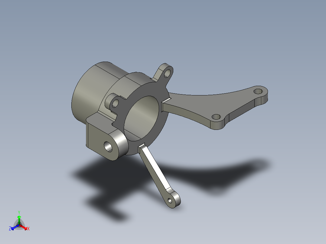 轿车转向节设计（附Hyperworks有限元分析模型）_296026正等轴测图