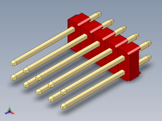 彩色公头100mil（2.54mm）系列-DS1021_red_2x05p_100mil_Type5_rev1.0