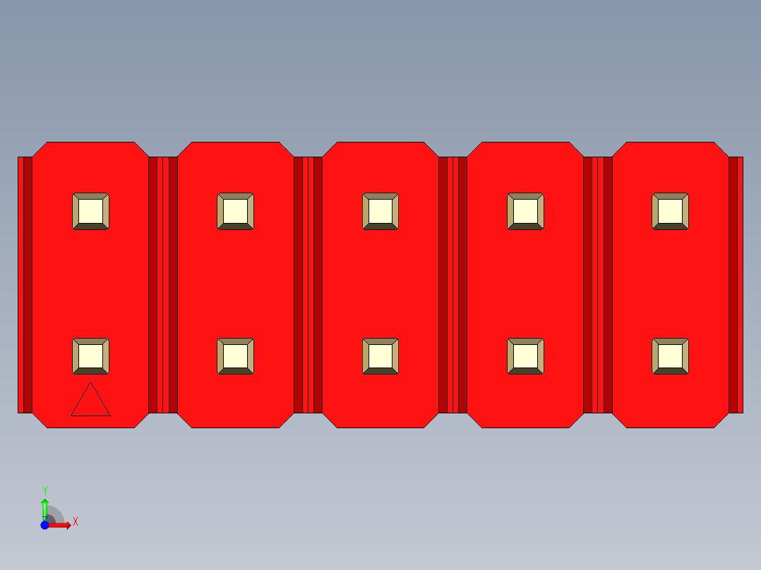 彩色公头100mil（2.54mm）系列-DS1021_red_2x05p_100mil_Type5_rev1.0前视图