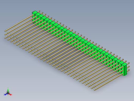 彩色公头100mil（2.54mm）系列-DS1021_green_3x31p_100mil_Type43_rev1.0