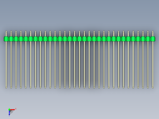 彩色公头100mil（2.54mm）系列-DS1021_green_3x31p_100mil_Type43_rev1.0俯视缩略图