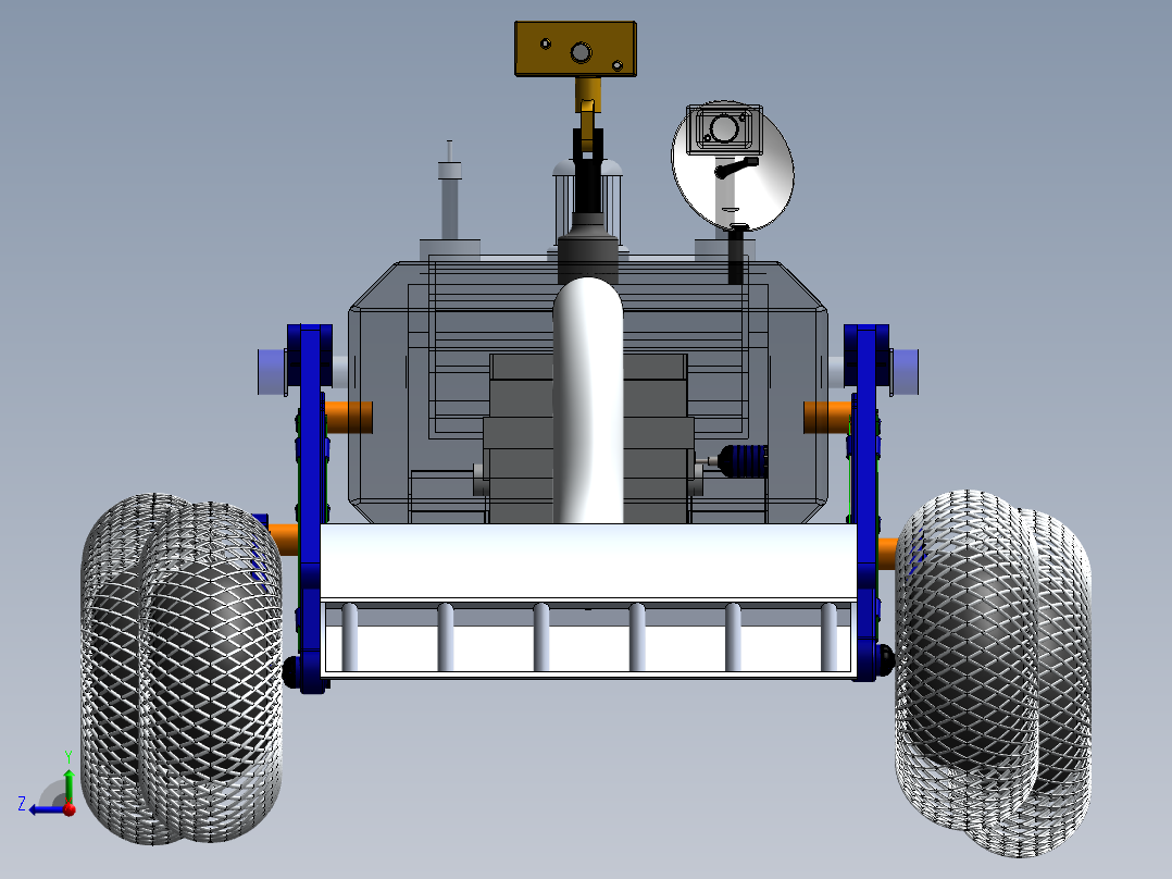 Lunar Rover月球车六轮摇臂小车右视图