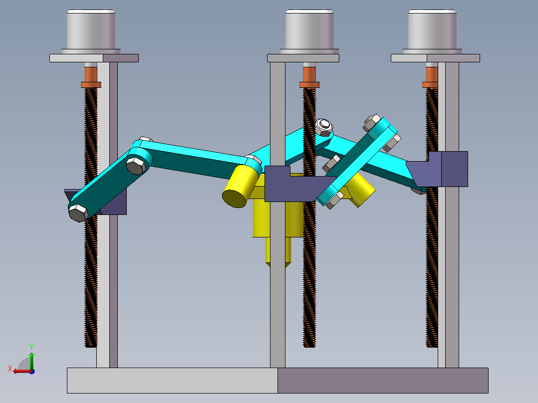 三丝杠绘图机构后视图