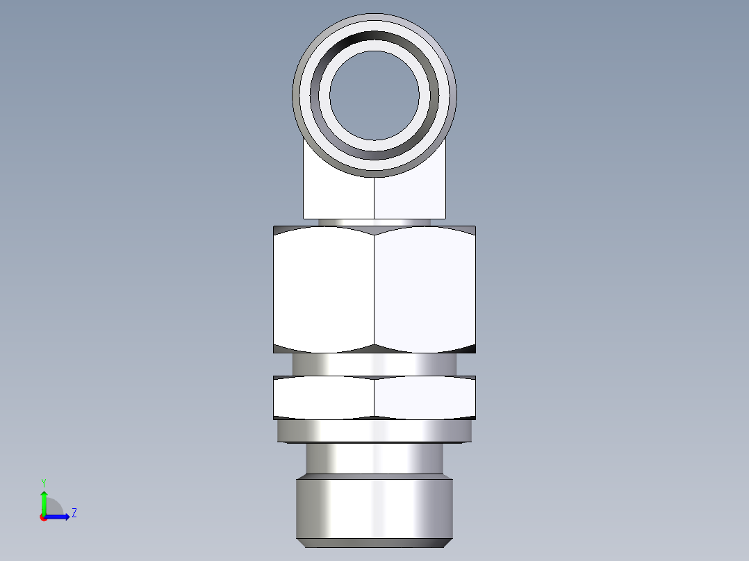 卡套式工业通用硬管接头EO_Assembled_adjustable_standpipe_branch_tee_EVT15LROMD71左视图