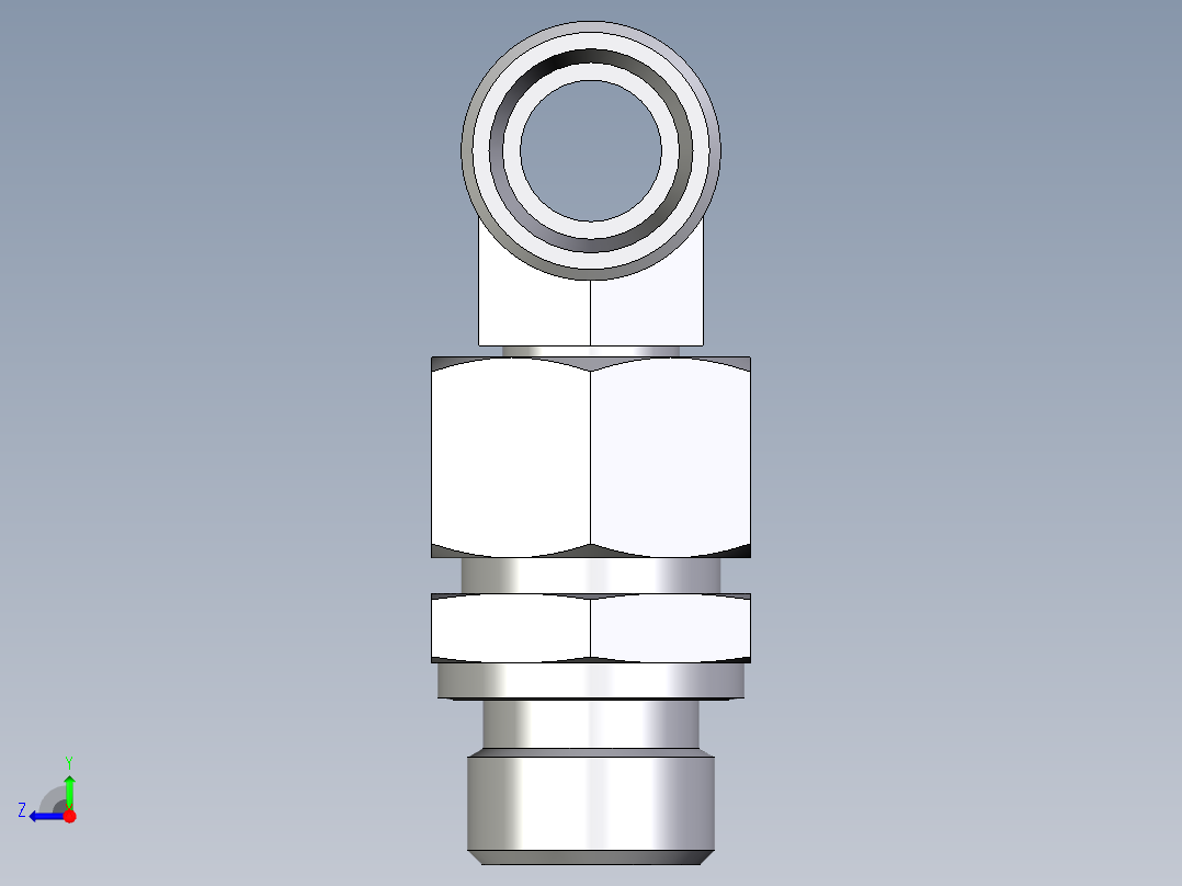 卡套式工业通用硬管接头EO_Assembled_adjustable_standpipe_branch_tee_EVT15LROMD71右视图