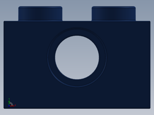 乐高机械组积木（横梁）-3700 Medium Stone Grey Technic Brick 1 x 2 with Hole前视缩略图