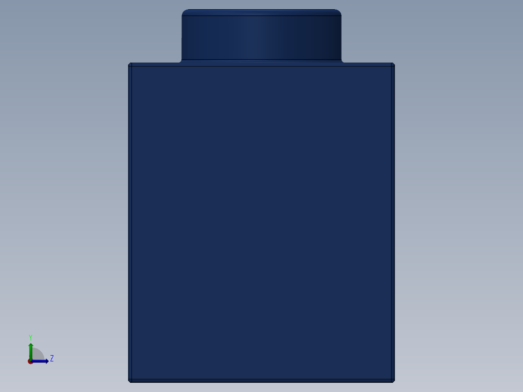 乐高机械组积木（横梁）-3700 Medium Stone Grey Technic Brick 1 x 2 with Hole左视图