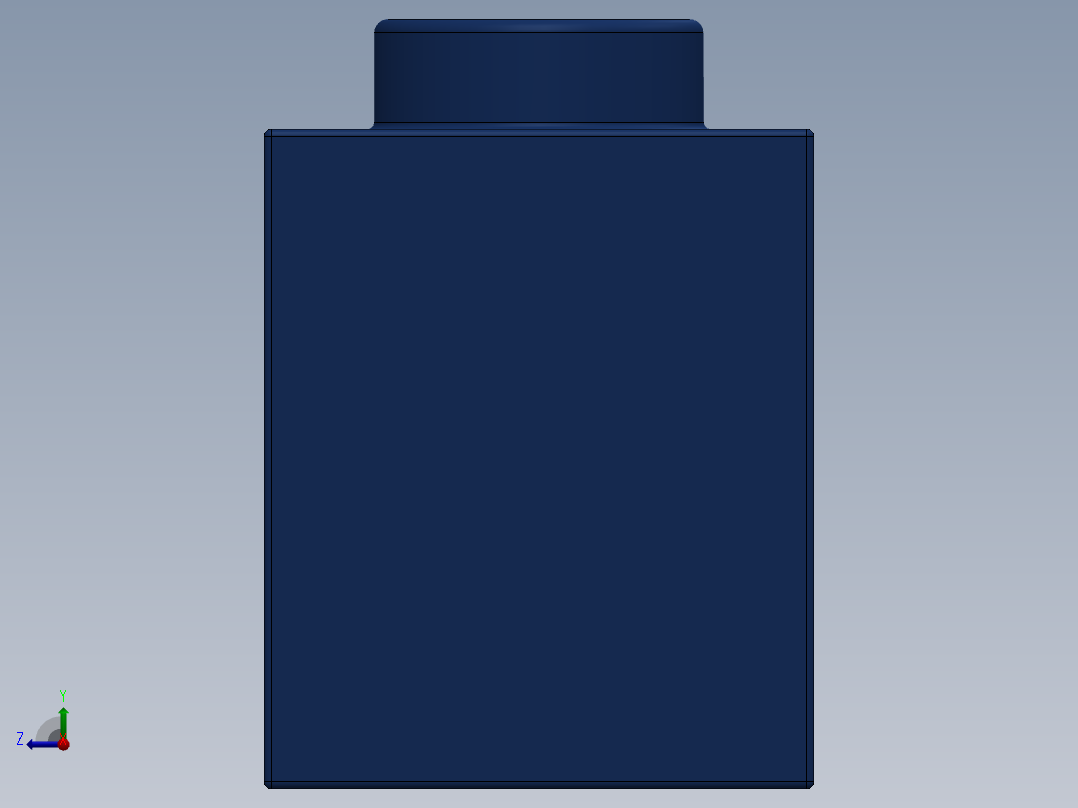 乐高机械组积木（横梁）-3700 Medium Stone Grey Technic Brick 1 x 2 with Hole右视图