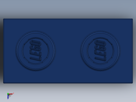 乐高机械组积木（横梁）-3700 Medium Stone Grey Technic Brick 1 x 2 with Hole俯视缩略图