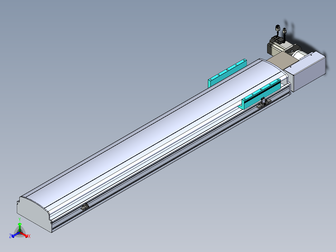 同步带滑台-半封闭B22H-L100-C-S1100-R-P75-D3-N5正等轴测图