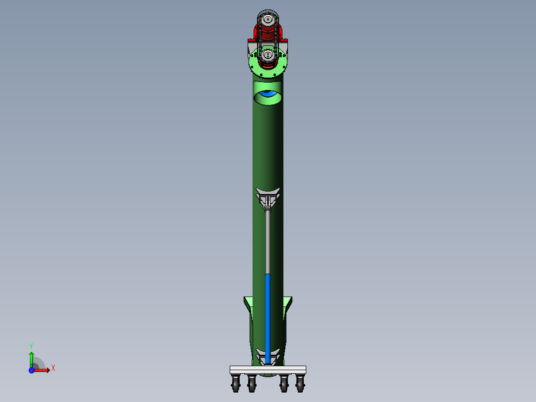 秸秆类物料太阳能-热泵智能化干燥系统螺旋喂料装置的设计(1)前视图