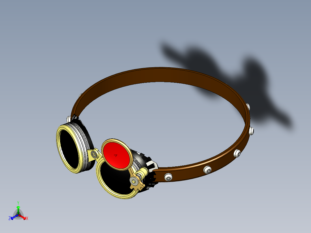 蒸汽朋克护目镜主视图