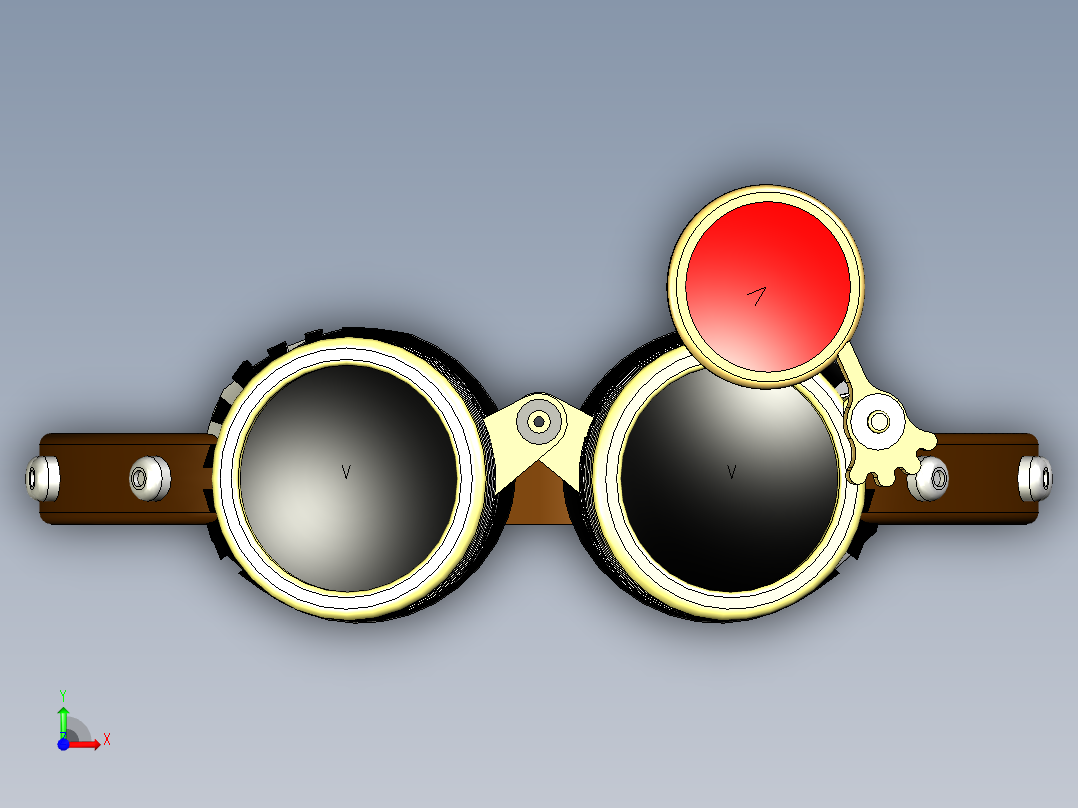 蒸汽朋克护目镜前视图