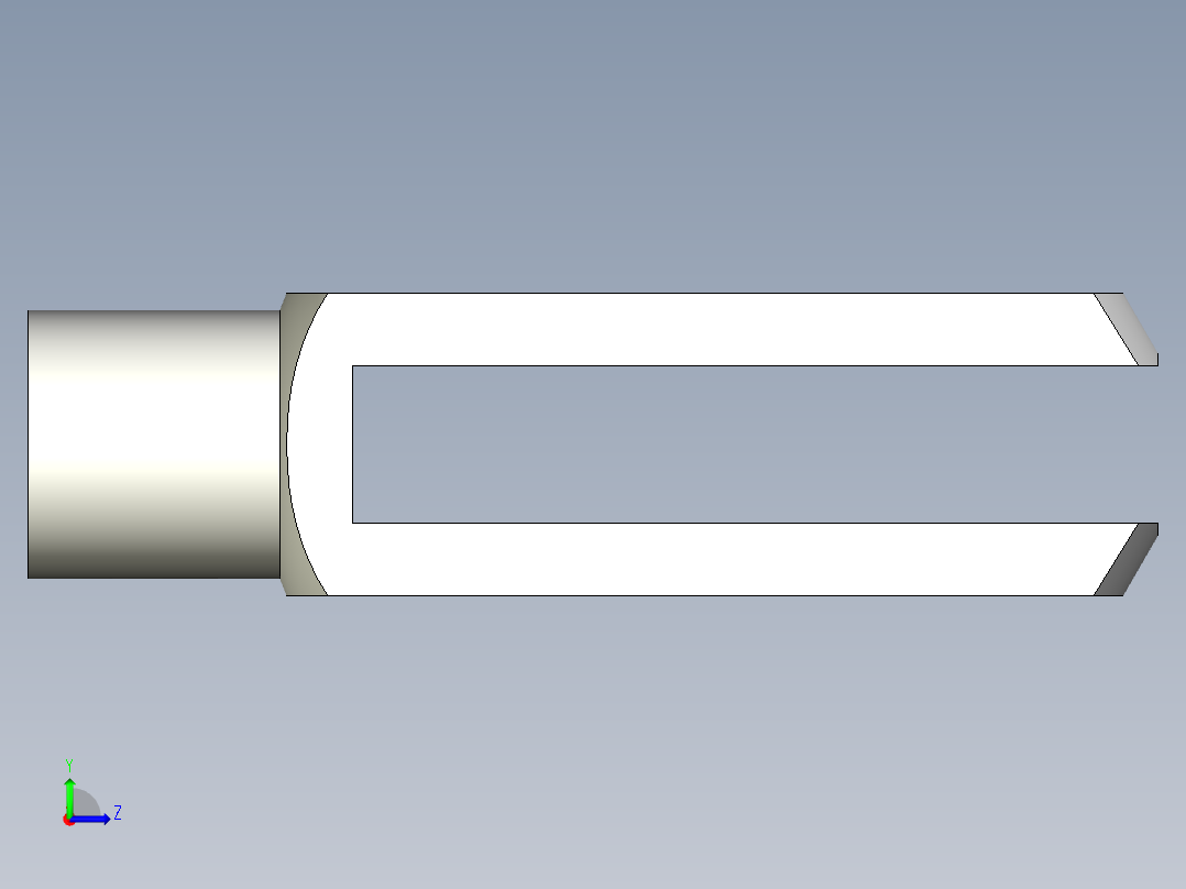 U接頭(長孔)10.,12.,14.,16.-3D多系列多零件图纸模型左视图