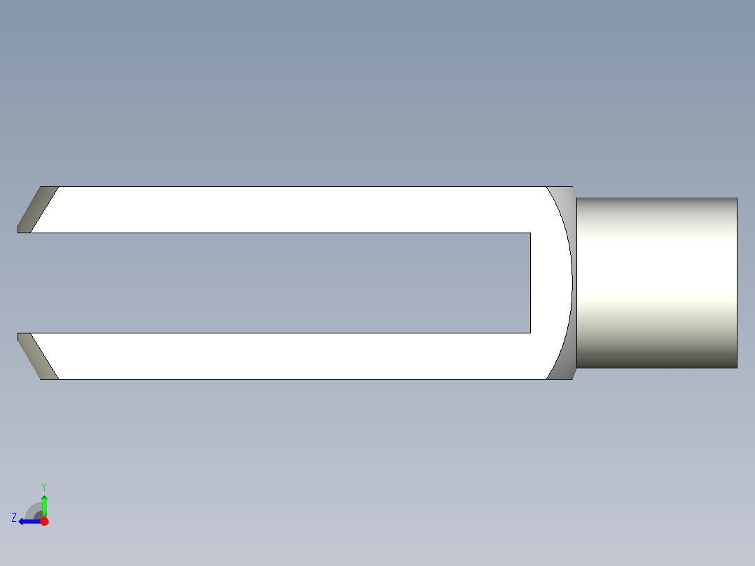 U接頭(長孔)10.,12.,14.,16.-3D多系列多零件图纸模型右视图