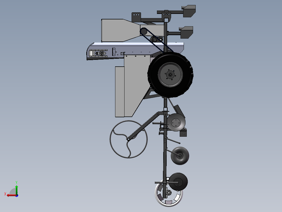 马铃薯播种机后视图
