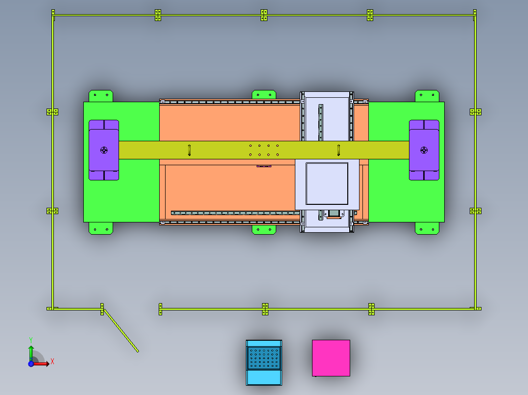 四轴定位装置sw18可编辑前视图