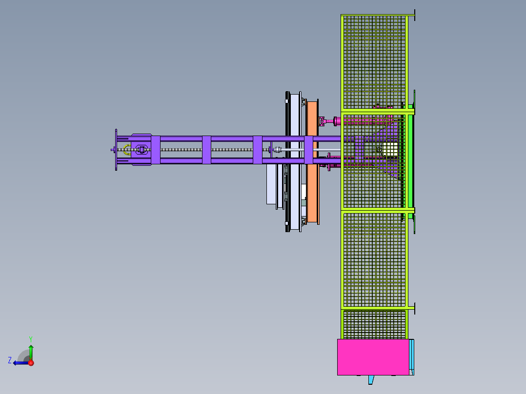 四轴定位装置sw18可编辑右视图