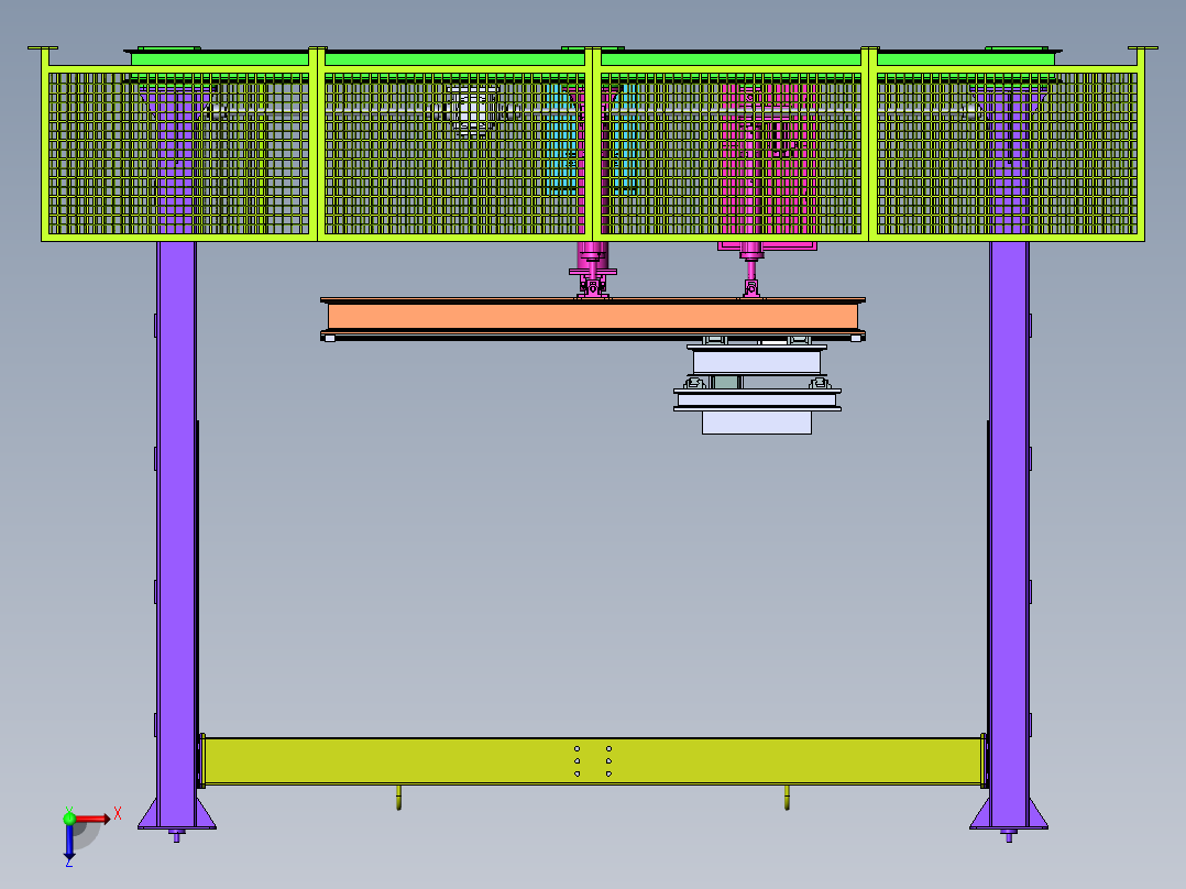 四轴定位装置sw18可编辑俯视图
