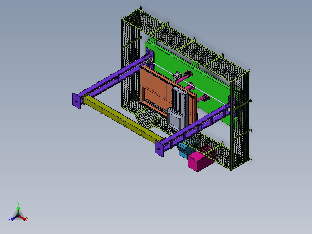 四轴定位装置sw18可编辑正等轴测图