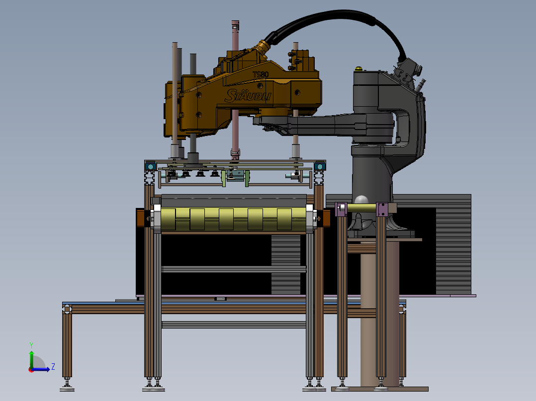 自动装包子机sw18可编辑左视图