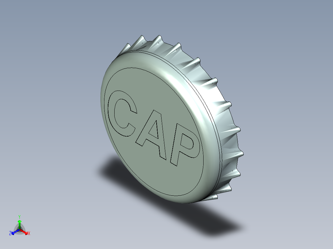 瓶盖、盖子(23)正等轴测图