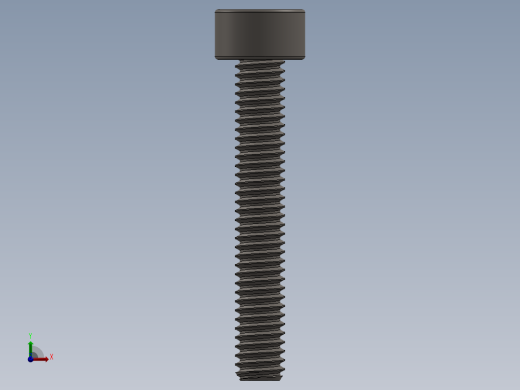 Screw_DIN_912_M2.5x16F_A2.SLDPRT公制内六角螺钉前视缩略图