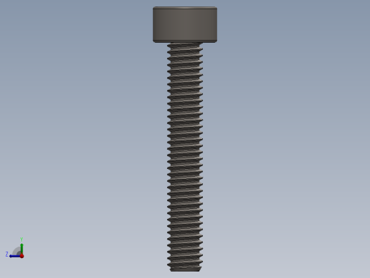 Screw_DIN_912_M2.5x16F_A2.SLDPRT公制内六角螺钉右视缩略图