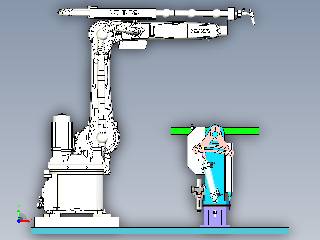 气缸驱动经济型焊接变位机设计前视图