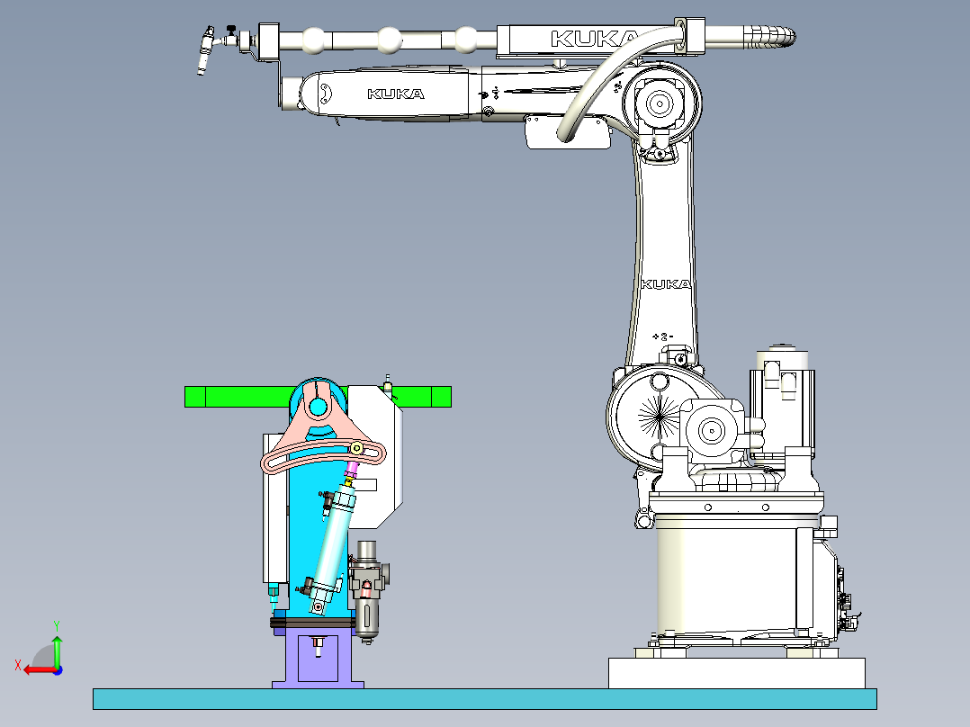 气缸驱动经济型焊接变位机设计后视图