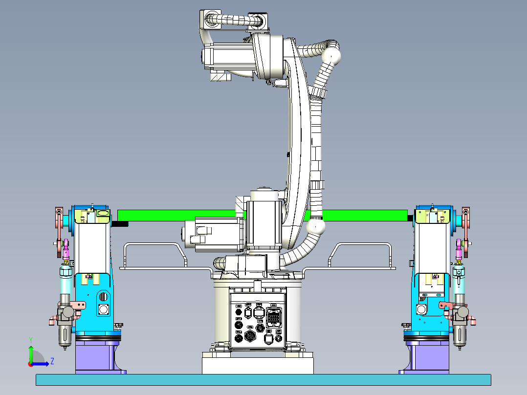 气缸驱动经济型焊接变位机设计左视图