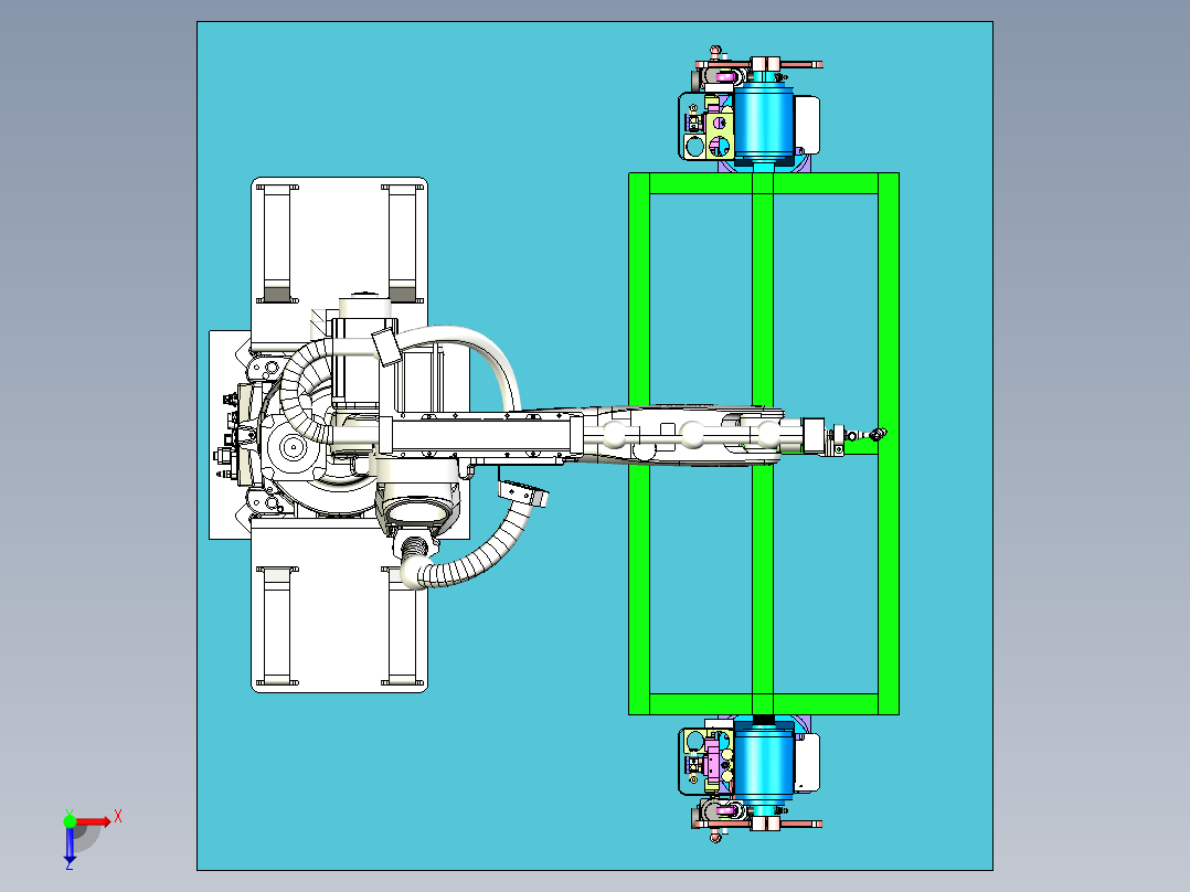 气缸驱动经济型焊接变位机设计俯视图
