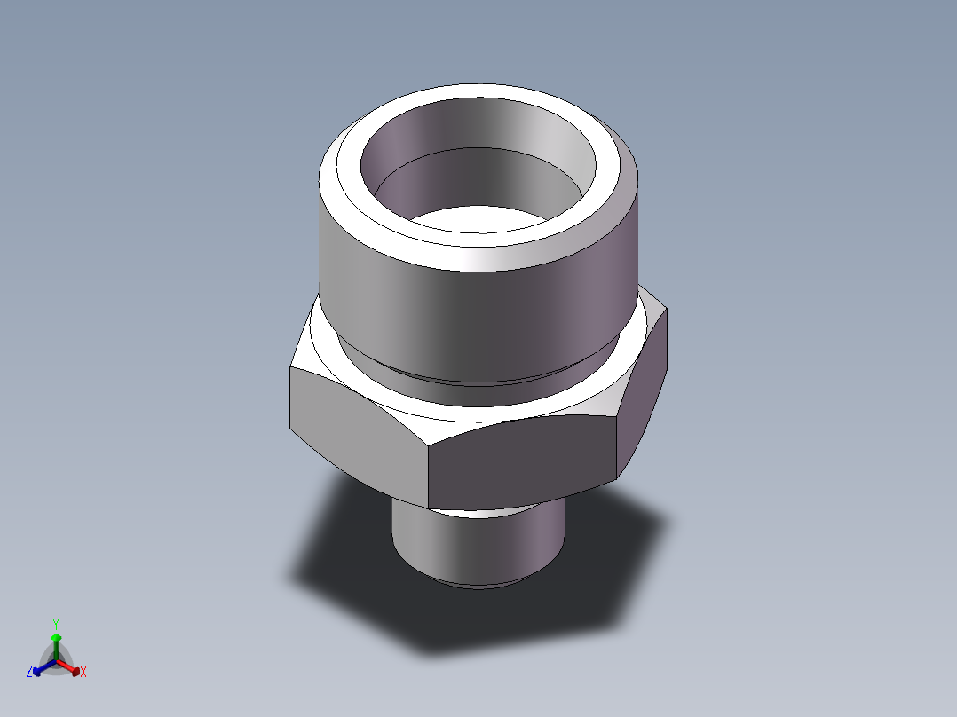 英制管螺纹ED密封、1CB-18-02WD非标正等轴测图