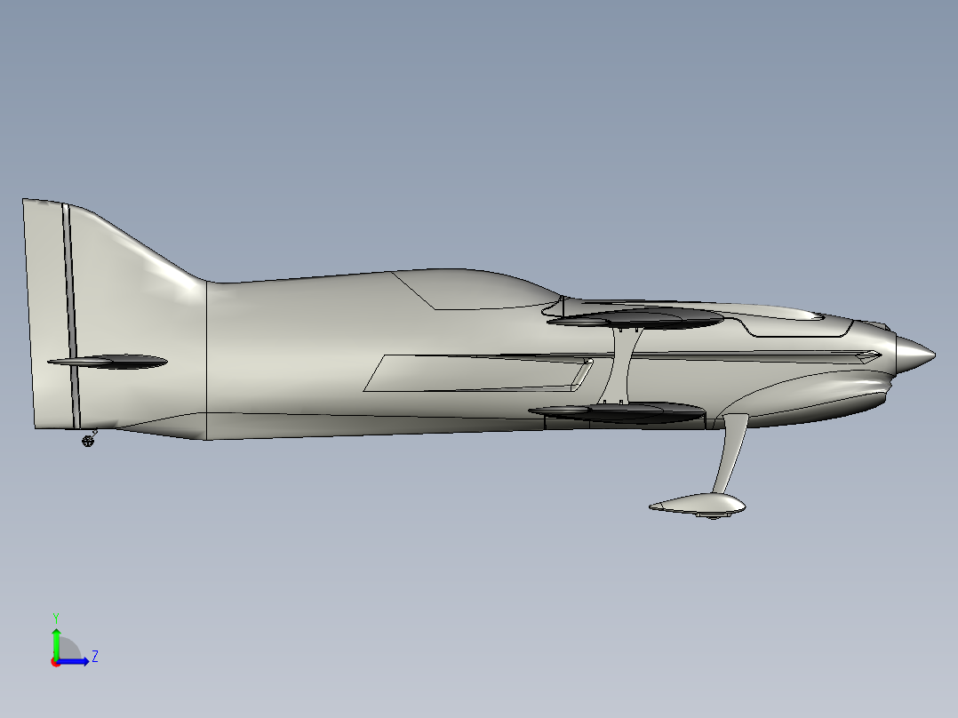 B2004779-探路者F3A双翼飞机左视图
