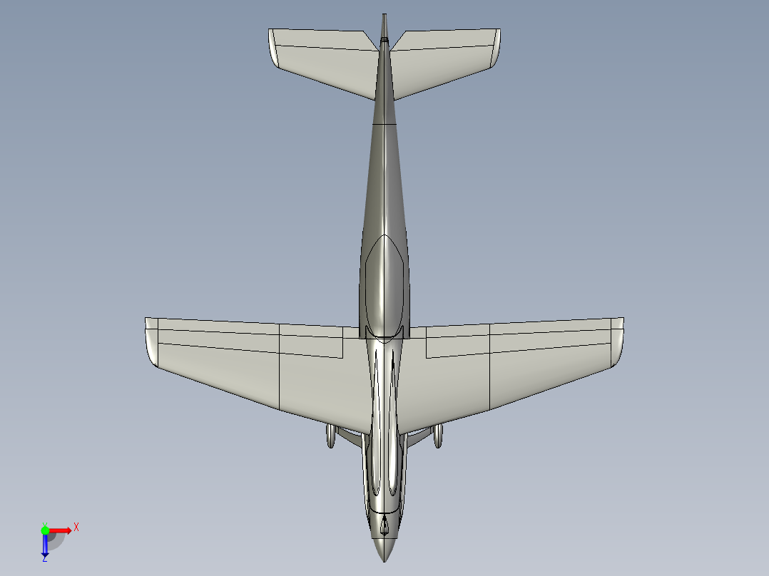 B2004779-探路者F3A双翼飞机俯视图