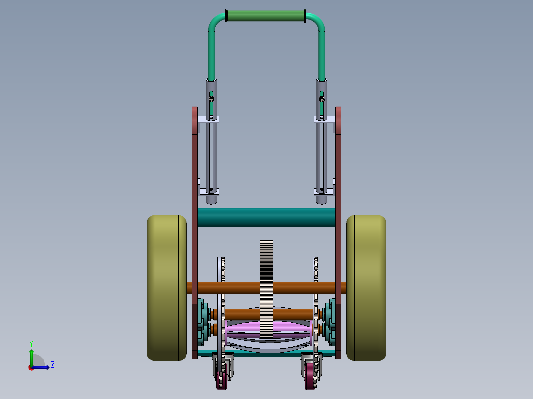 环保型剪草机（sw可编辑+cad+说明书）左视图
