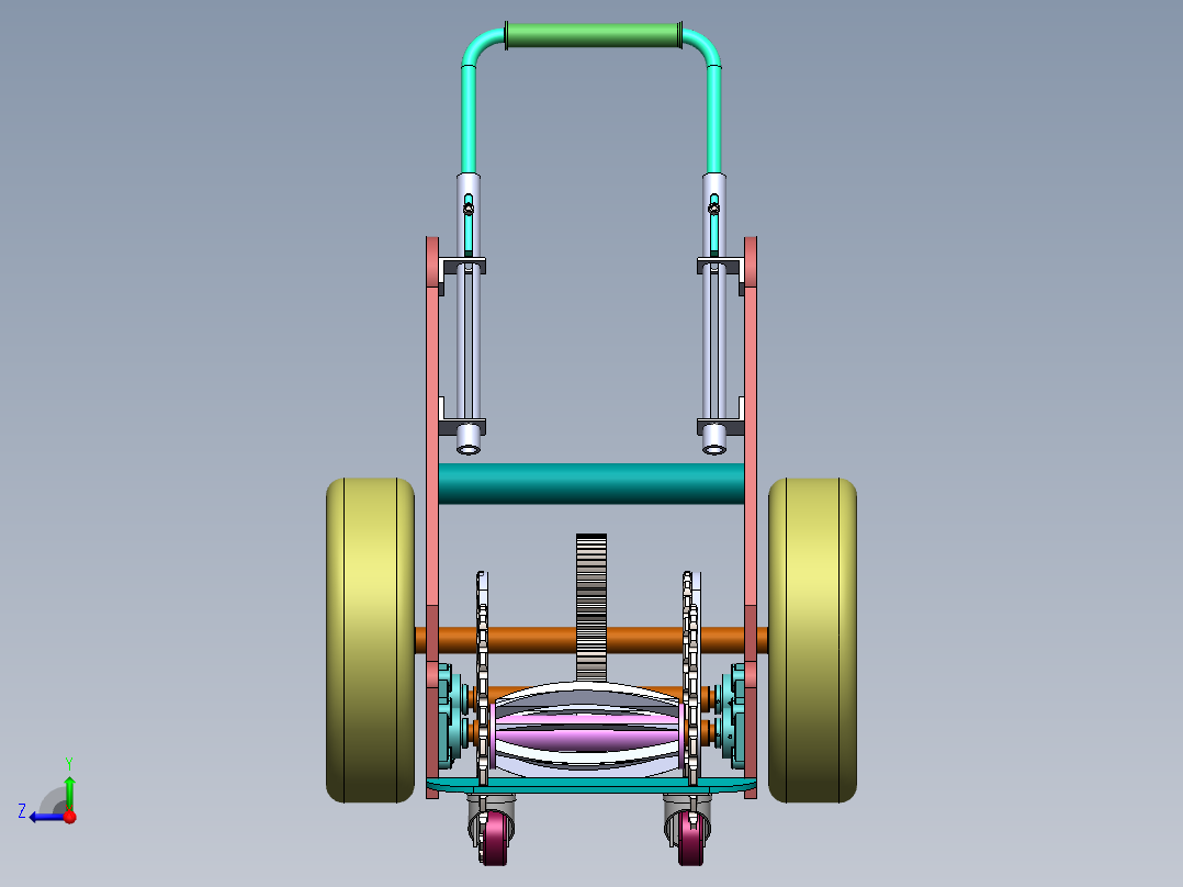 环保型剪草机（sw可编辑+cad+说明书）右视图