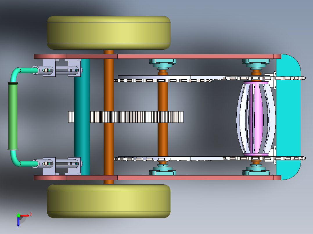环保型剪草机（sw可编辑+cad+说明书）俯视图