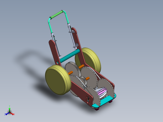 环保型剪草机（sw可编辑+cad+说明书）正等轴测缩略图