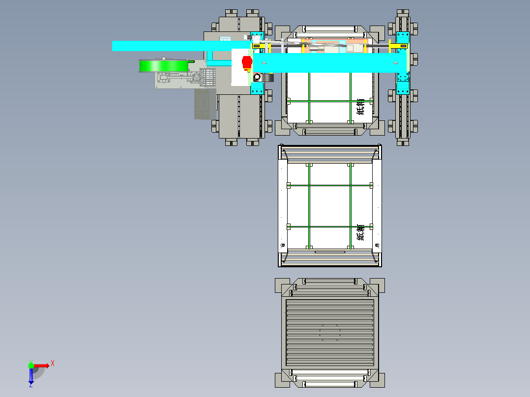 托盘捆扎机设备俯视图