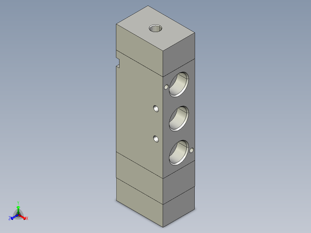 AirTAC气动元件 控制元件 气控阀 5A400-气控阀正等轴测图