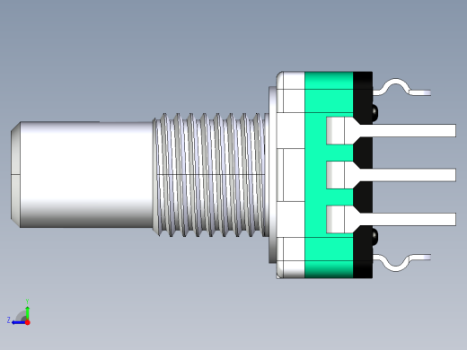 电位器，PCB安装，立式，M7，执行器高度15毫米，总高度21.8毫米右视缩略图