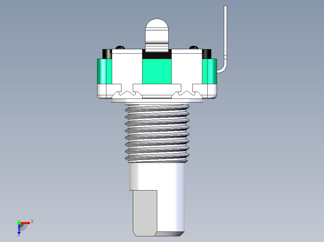 电位器，PCB安装，立式，M7，执行器高度15毫米，总高度21.8毫米俯视图
